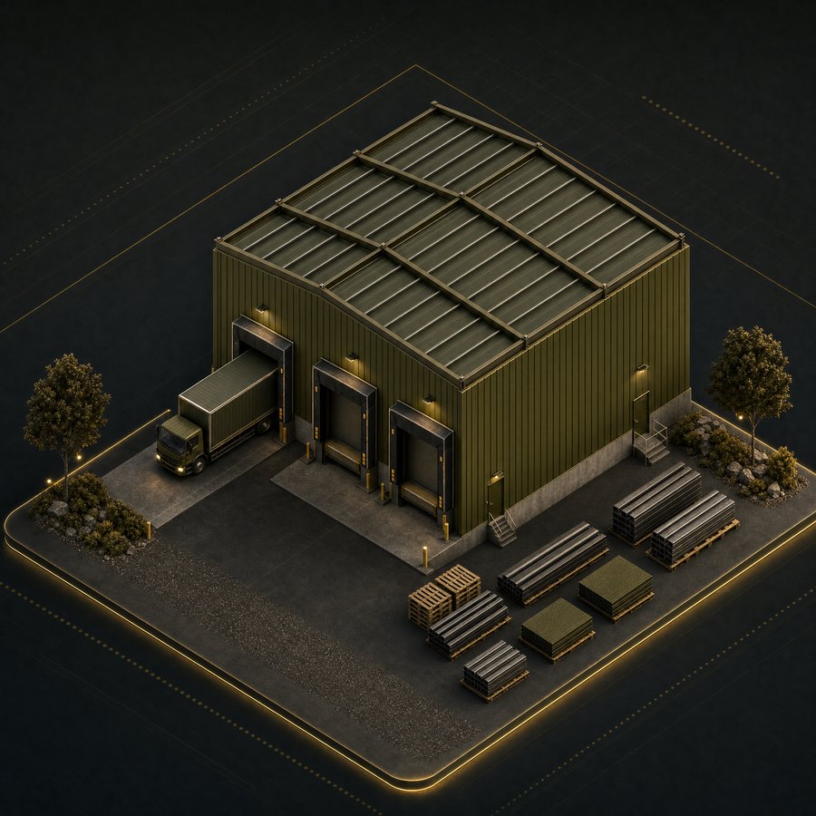 Flex and industrial construction illustration
