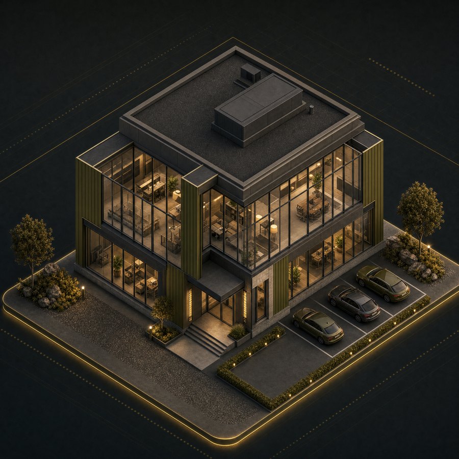 Office construction illustration