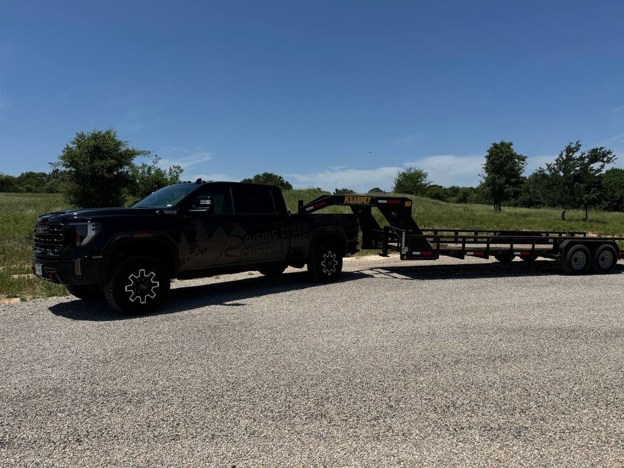 Rising Creek Construction truck in Springtown, Texas